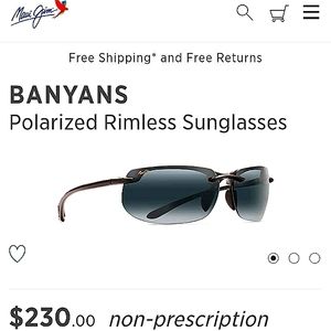 *NIB* MAUI JIM (style-Banyans) polarized rimless sunglasses